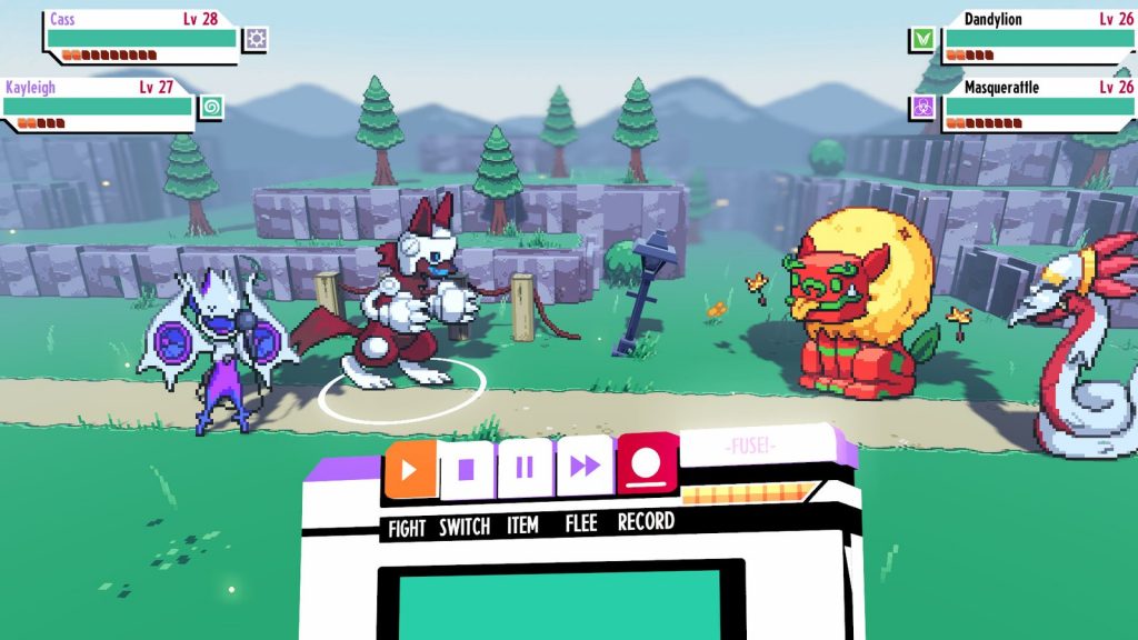 In-game screenshot from Cassette Beasts