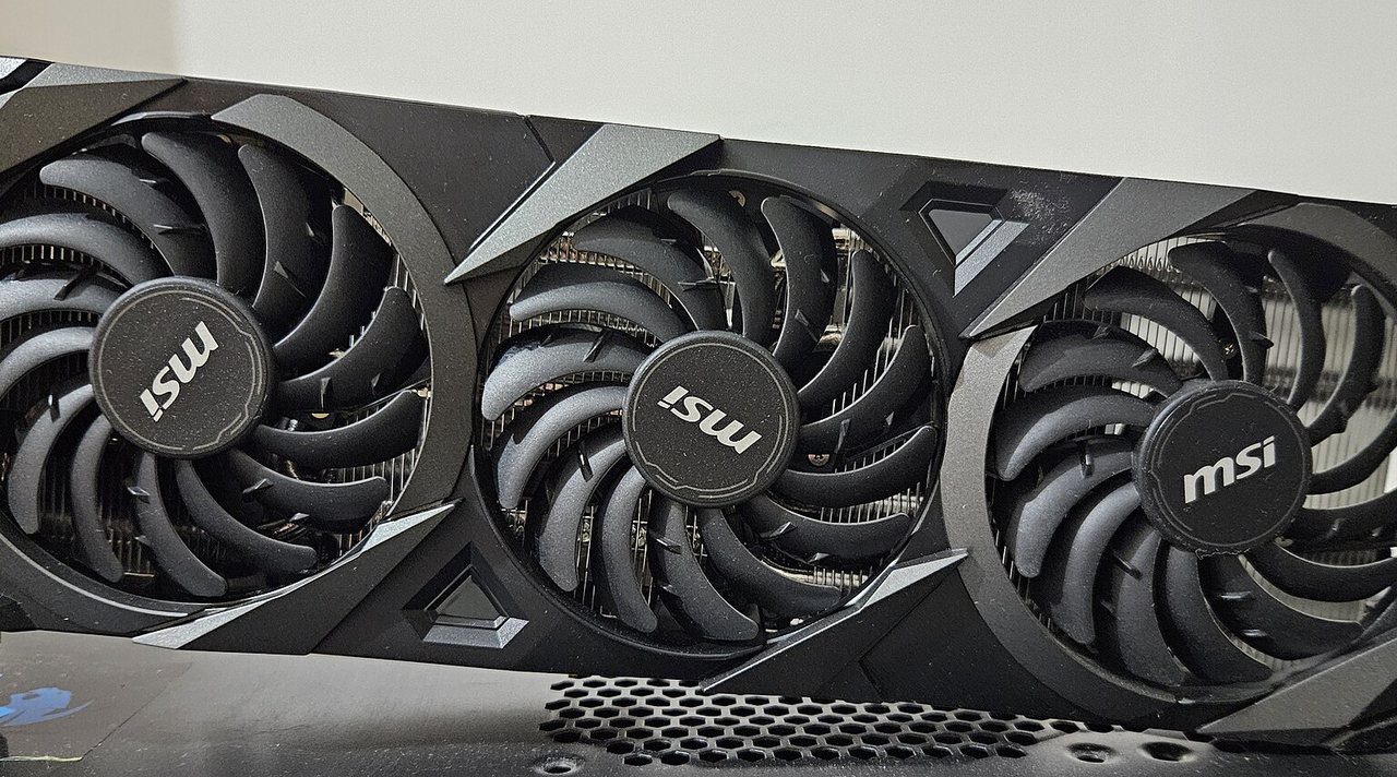 MSI GeForce RTX 3070 Ventus 3X graphics card with three fans
